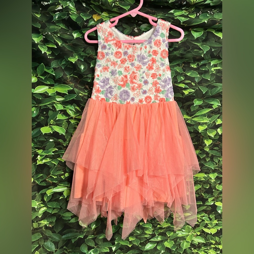 Nanette Sleeveless Ballerina Dress Pink Floral Tulle Girls 5 New